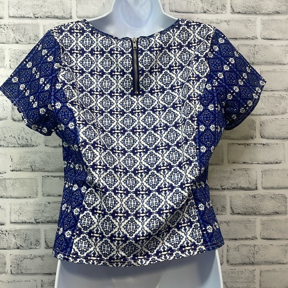 Gianni Bini Crop Stretch Zipper Blouse Small(?) - Picture 2 of 7